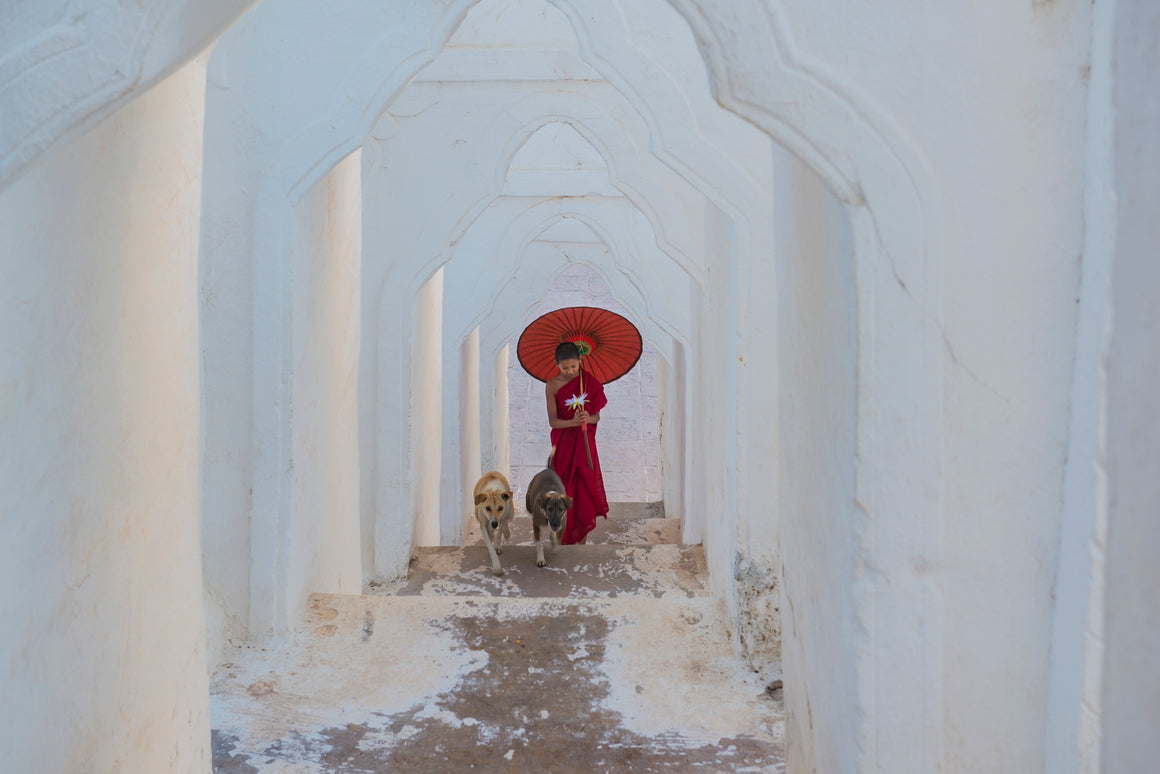 Hsinbyume pagoda, the white temple in Myanmar