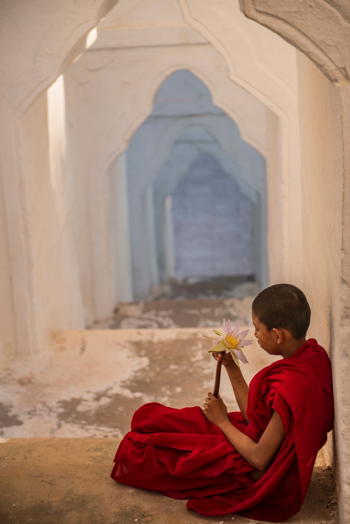 Hsinbyume pagoda, the white temple in Myanmar