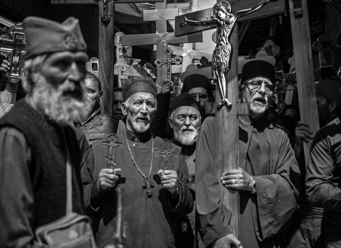 Christian pilgrims retracing Jesus' last walk