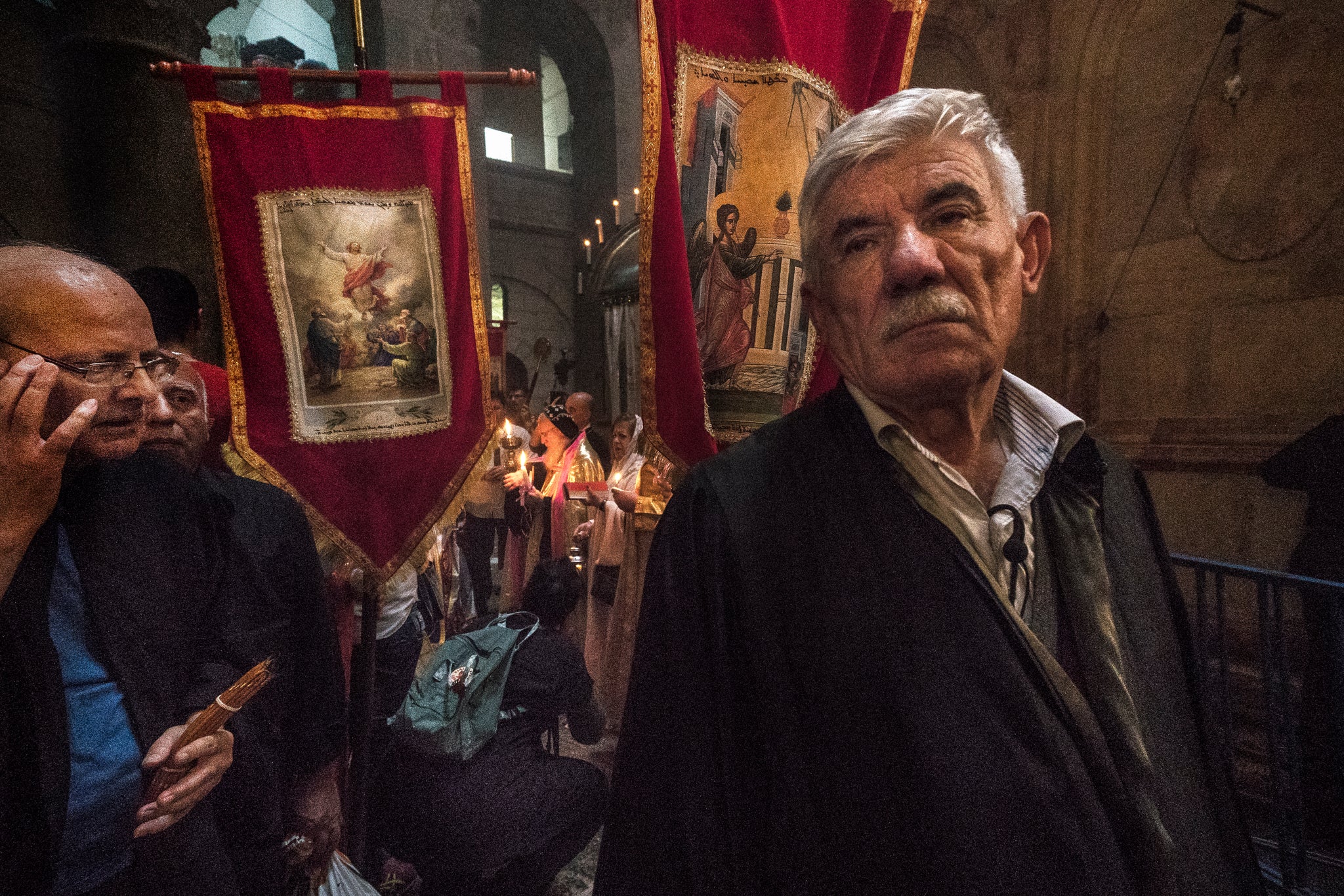Holy fire ceremony at the church of holy sepulcher