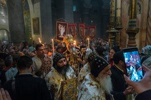 Holy fire ceremony at the church of holy sepulcher