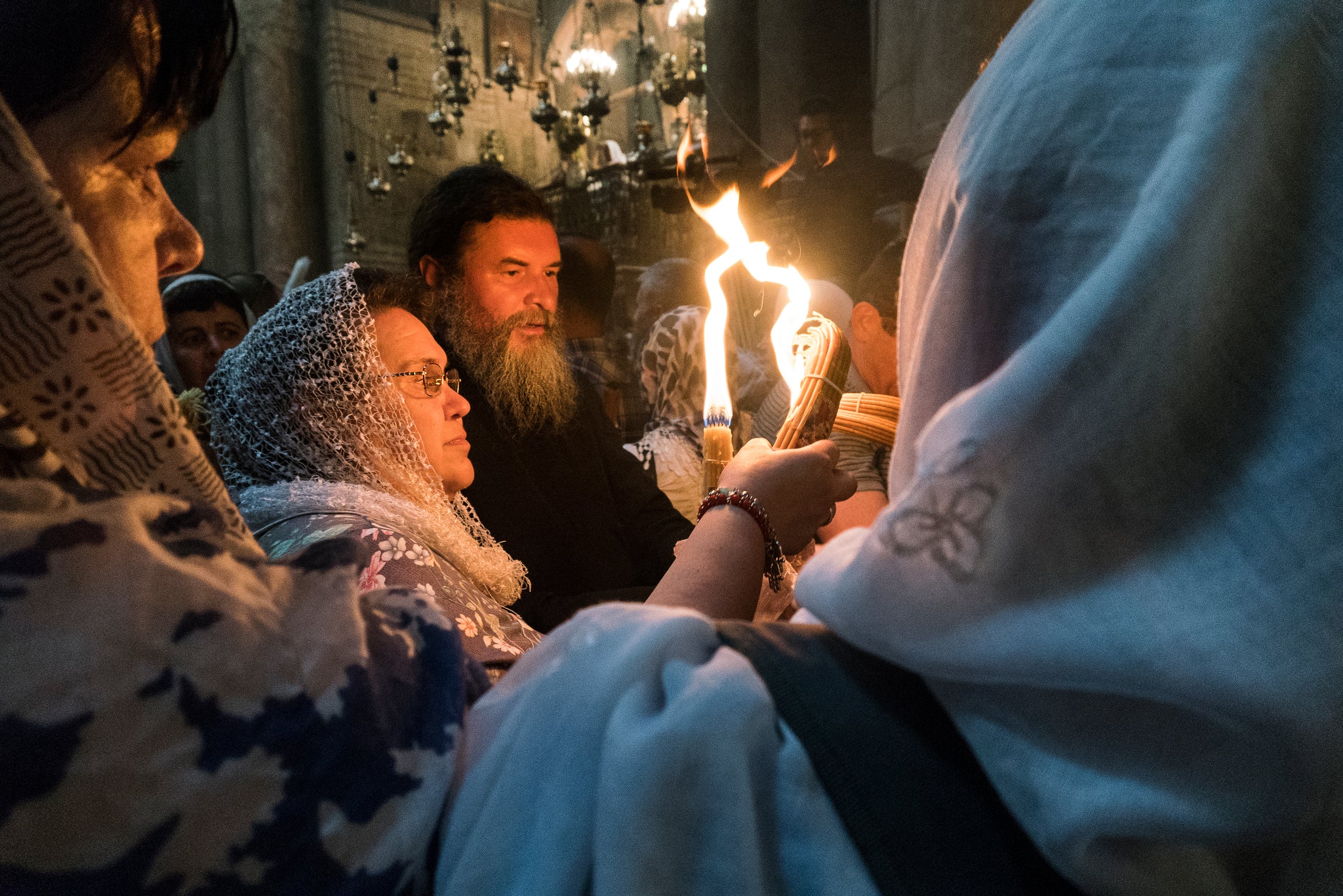 Holy fire ceremony at the church of holy sepulcher