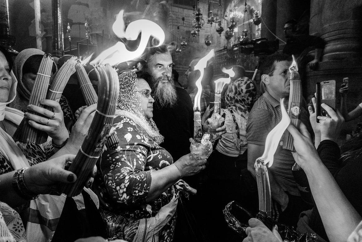 Holy fire ceremony at the church of holy sepulcher