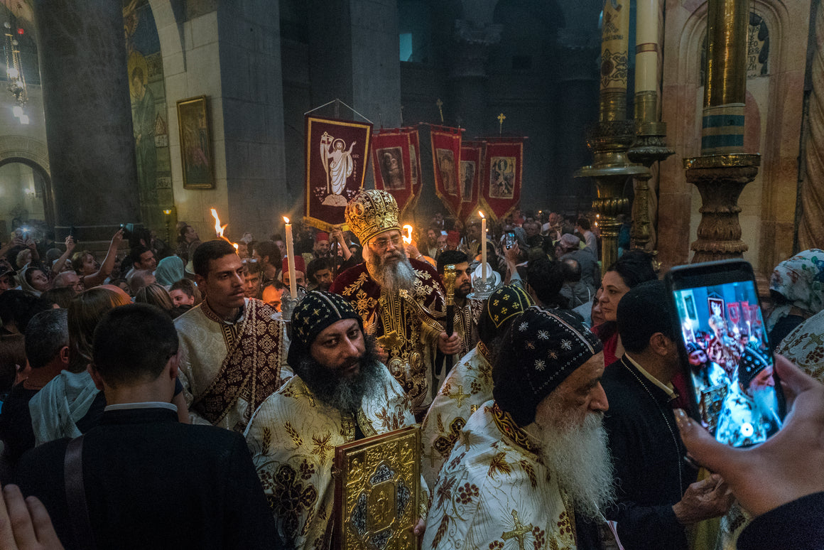 Holy fire ceremony at the church of holy sepulcher