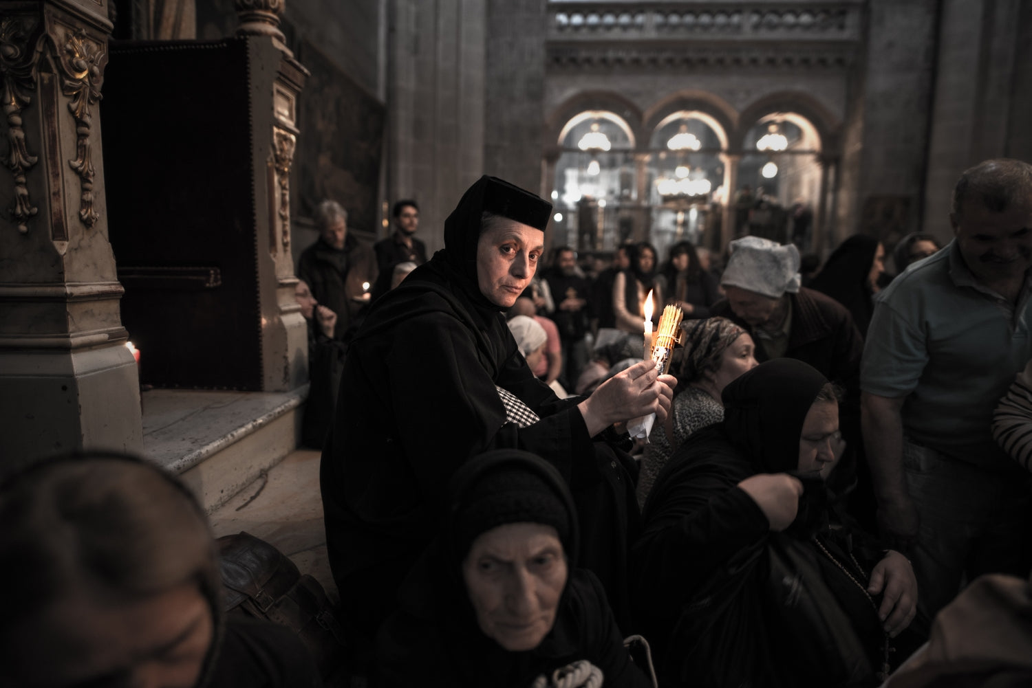 Holy fire ceremony at the church of holy sepulcher