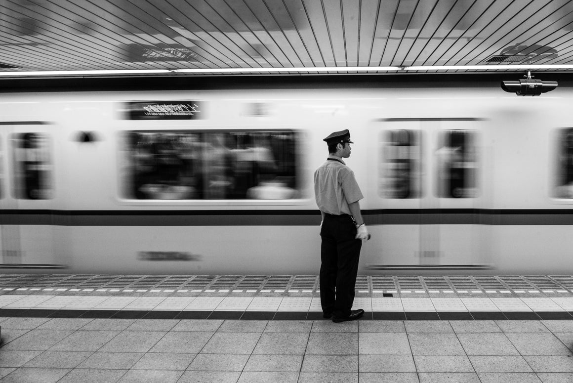 Morning rush hour in Tokyo's underground